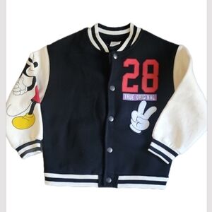 Zara Disney Mickey Mouse Varsity Jacket Kids NWOT Letterman
